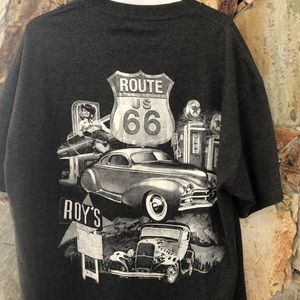 Route 66 T-shirt polo classic Henley Gray men XL